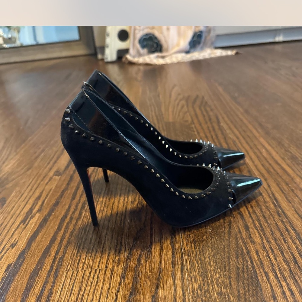 Christian Louboutin Black Stiletto Heels with Studded Detailing